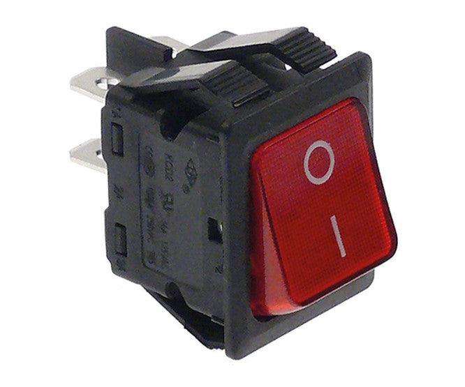 Switch Rocker Red Ill Dpdt B127 B Rd