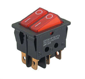 Switch Rocke Rx2 Dpst Illuminate Red 10 A 250 V B128 B Red *A*