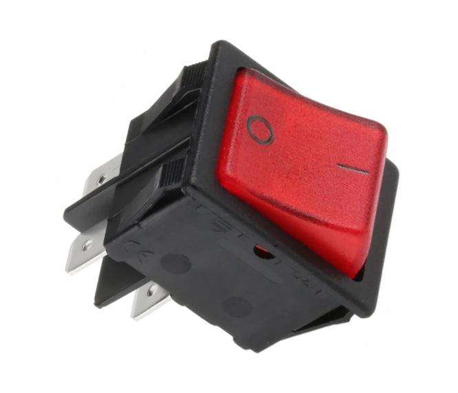 Rocker Switch Dpst 27x22 Rd No C B12912 X1 Rd 250 V