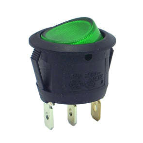 Round Rocker Switch 240 Vac 6 A Gr Spst Illuminated Kcd1 5 101 N 220 Gr