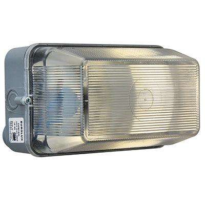 Rectangular Plastic Bulkhead 185mm Grey 1x100w