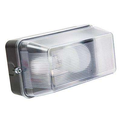 Rectangular Plastic Bulkhead 195mm Black 1x60w