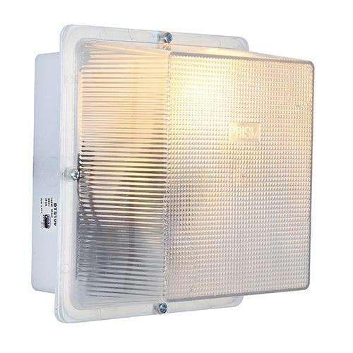 Square Plastic Bulkhead 190mm White 1x100w