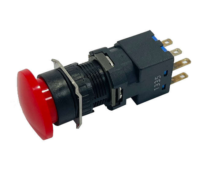 Switch Push Button Latching 2x No/Nc Red Solder B18477 B Red
