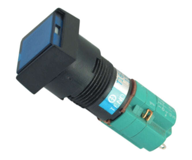 P/Butt Ill Blu Mom 1x No/Nc 220 Vac 16 Mm B1853 Ab Blue