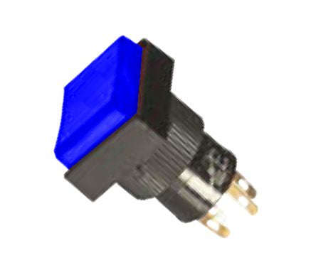 Push Button Sqr Illuminated Blue Latch 12 V B1857 D Bl