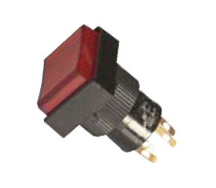 Push Button Sqr Illuminated Red Latch 12 V B1857 D Rd