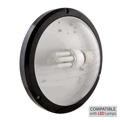 Abs Round Bulkhead 270mm Black 1x15w