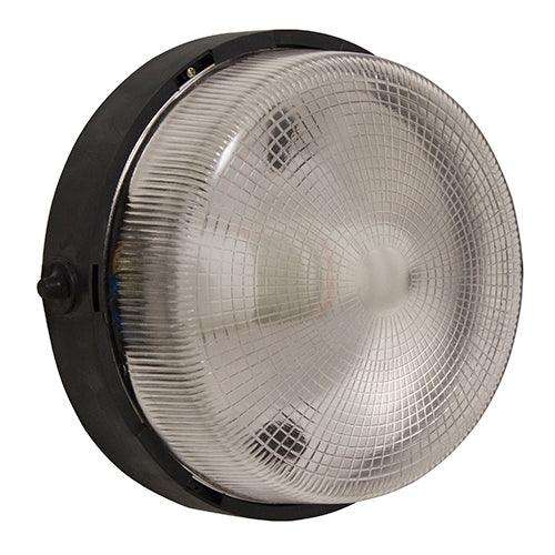 Glass Round Bulkhead Black 1x100w
