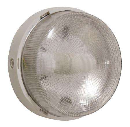 Glass Round Bulkhead White 1x100w