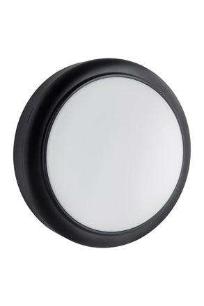 Round Bulkhead 180mm Black Led 1x15w