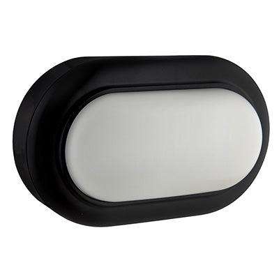 Oval Bulkhead 170mm Black Led 1x8w