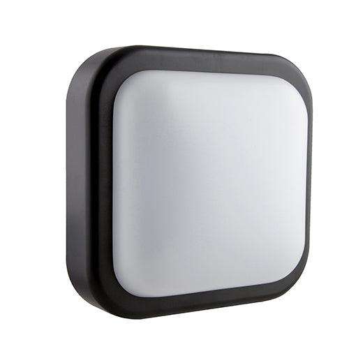 Square Bulkhead 195mm Black Led 1x14w