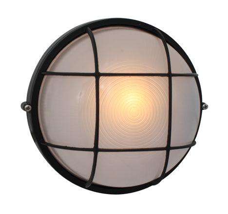 Round Large Grid Bulkhead 240mm Black 1x100w
