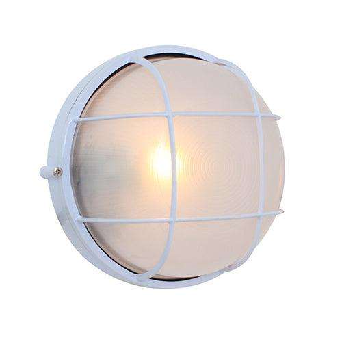 Round Large Grid Bulkhead 240mm White 1x100w