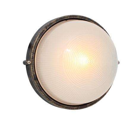 Round Large Plain Bulkhead 240mm Black Gold 1x100w