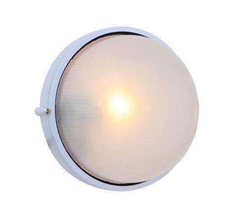 Round Large Plain Bulkhead 240mm White 1x100w