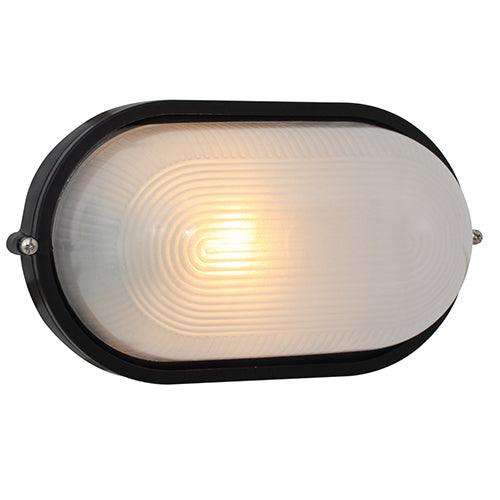 Oval Large Plain Bulkhead 280mm Black 1x100w