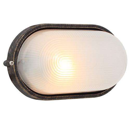 ***Oval Large Plain Bulkhead 280mm Black Gold 1x100w