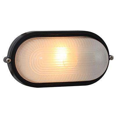 Oval Small Plain Bulkhead 210mm Black 1x60w