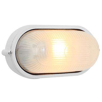 Oval Small Plain Bulkhead 210mm White 1x60w