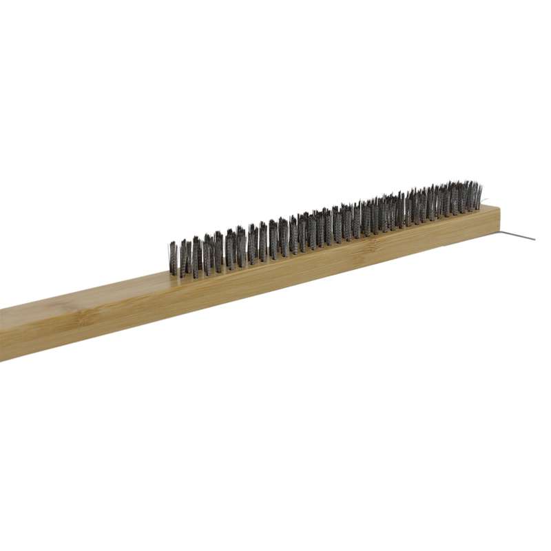 Pizza Oven Metal Bristle Brush With Scraper 57cm