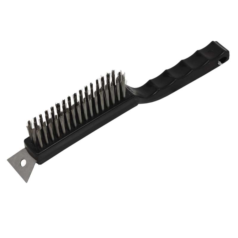 Grill Brush With Stainless Steel Bristle And Scraper