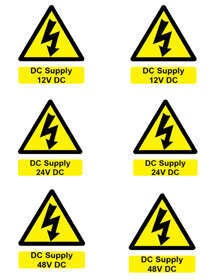 Customark Ltd Battery Hazard label ( 6 x DC Supply )