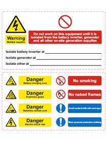 Customark Ltd Battery Hazard label ( 160mm*90mm x2 )