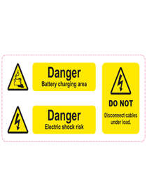 Customark Ltd Battery Hazard label Li-ion ( 230mm * 90mm )