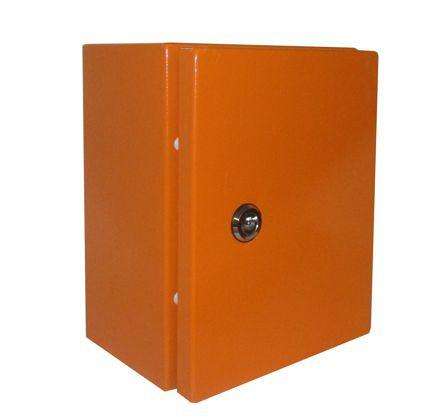 Steel Enclosure Orange Lockable 1 Key Hole 250x200x150mm Encl Bjs1 2520/150