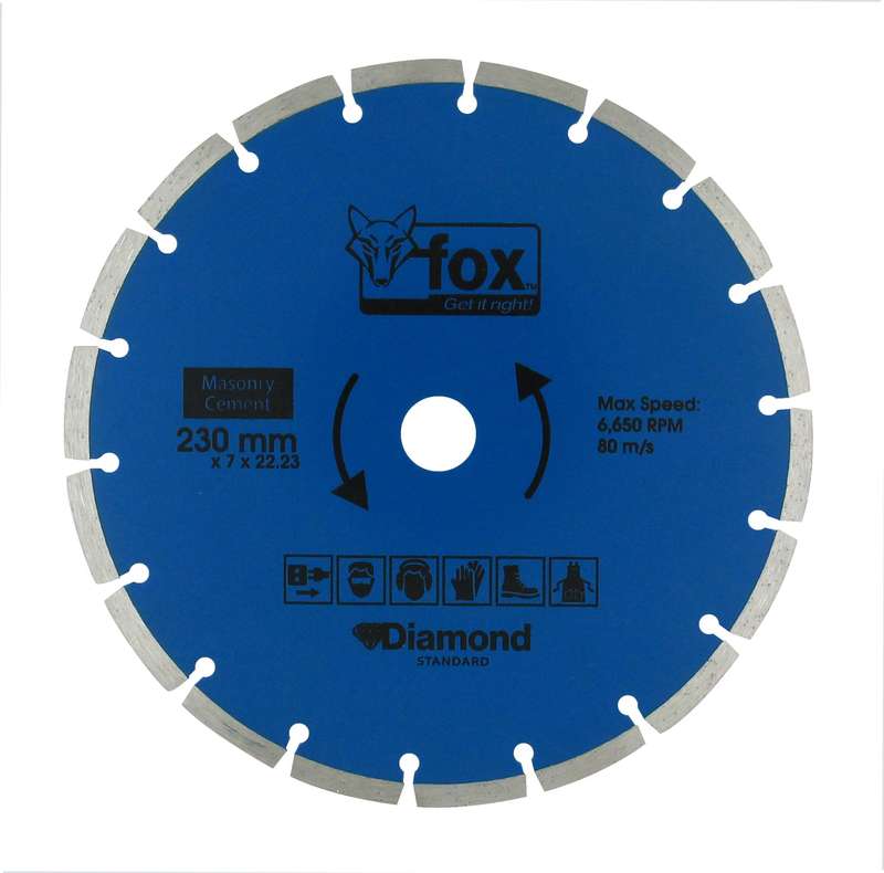 Diamond Disc Fox Seg 230 Mm Masonrystd Ea
