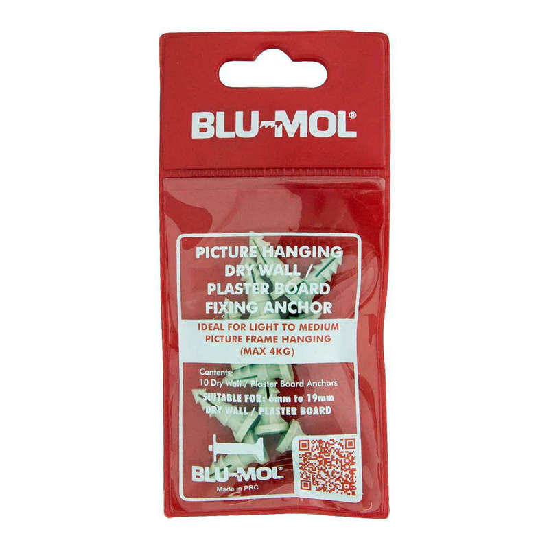 Blu Mol Drywall / Plaster Board Fixing Anchor 10 Pk