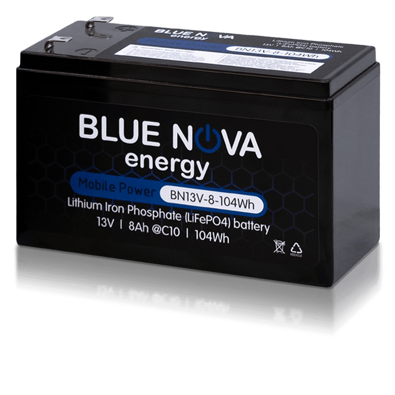 Bluenova 8Ah 13V LiFePO4 Mobile Power Series 104Wh Lithium Iron Phosphate Battery