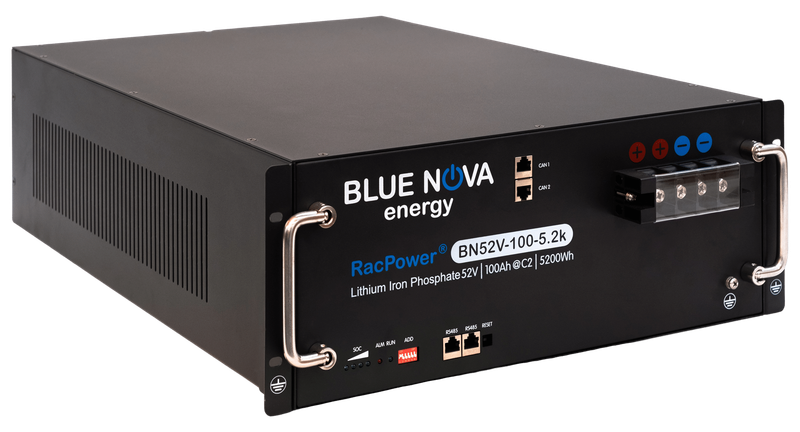BlueNova RacPower DU Lithium Iron Phosphate 52V-100Ah-5.2k Battery  Long Lasting LiFePo4 Power