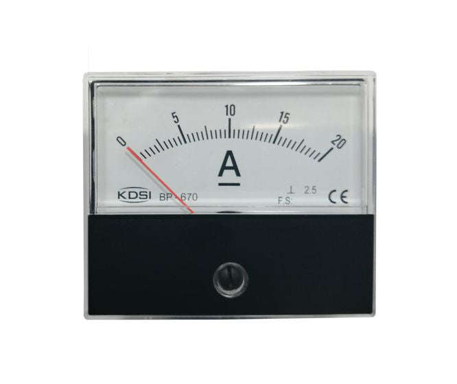 Panel Ammeter 20 A Dc 70x60x35mm Bp 670 Dc20 A