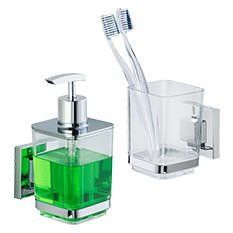 Vacuum Loc Toothbrush Tumbler Quadro Range S/Steel No Drilling