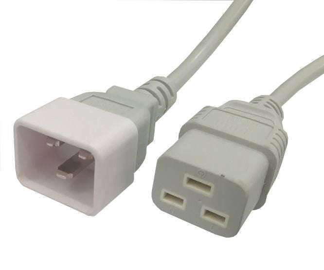 C19 Iec Socket C20 Iec Plug Moulded Lead Grey 2m Pc Maec19 C20153 Gy2