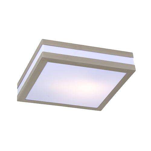 Bathroom Square Ceiling Light 285mm S/Steel