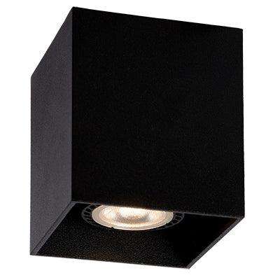 Ceiling Surface Mount Downlight Square Sand Black Gu10 1x50w
