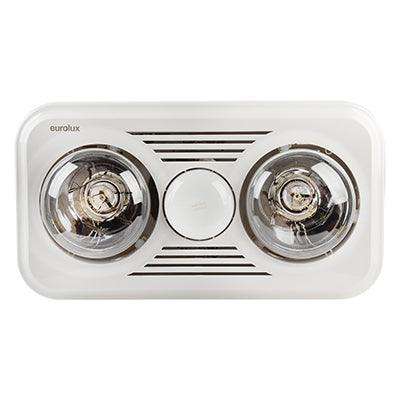 Bathroom Rectangular 3 In 1 White Heater Light & Extractor