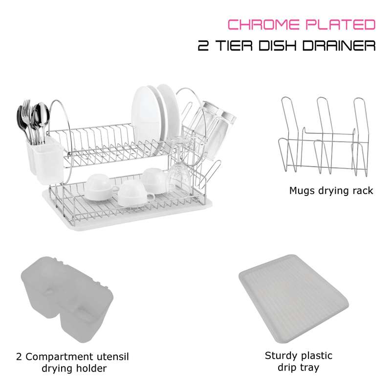 Dish Drainer 2 Tier Catania 202 Chrome Plated