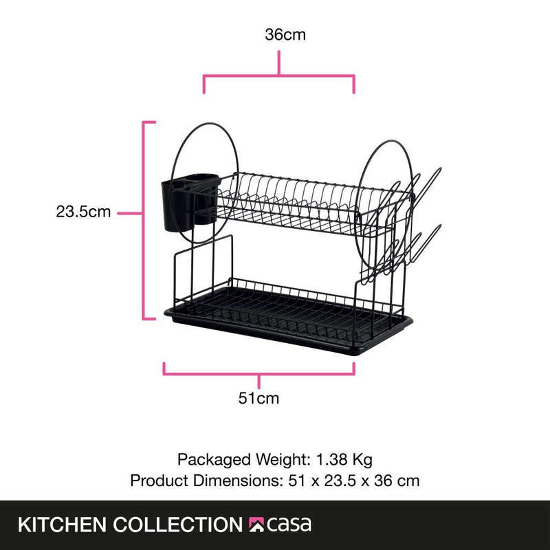 Dish Drainer 2 Tier Catania 203 Matt Black