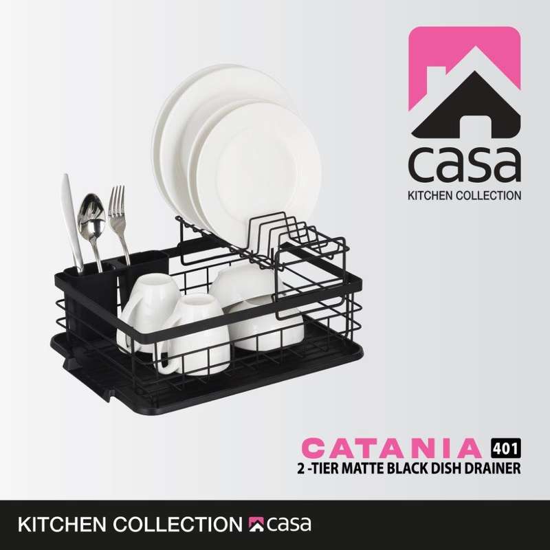 Dish Drainer 2 Tier Catania 401 Matt Black