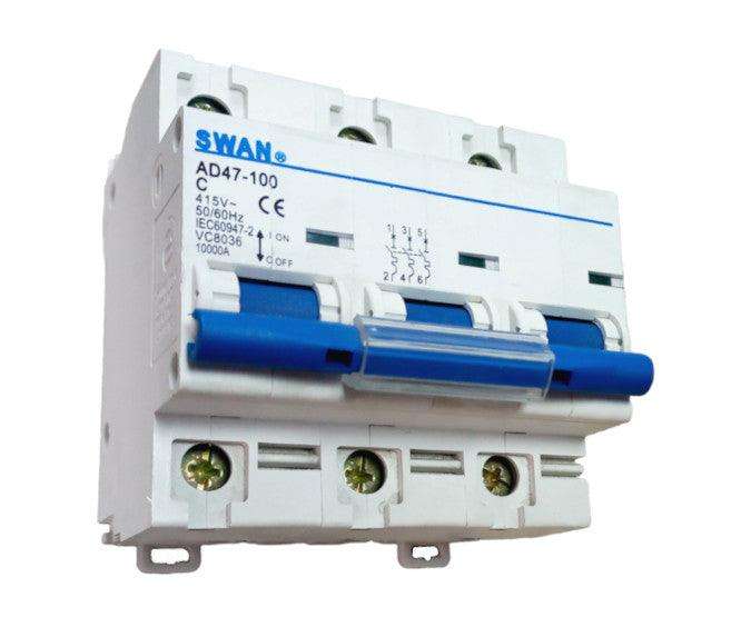Circuit Breaker Din 50 A 3 P 10 Ka C Curve Cb Ad47 10350