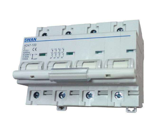 Circuit Breaker Din 80 A 4 P 10 Ka C Curve Cb Ad47 10480