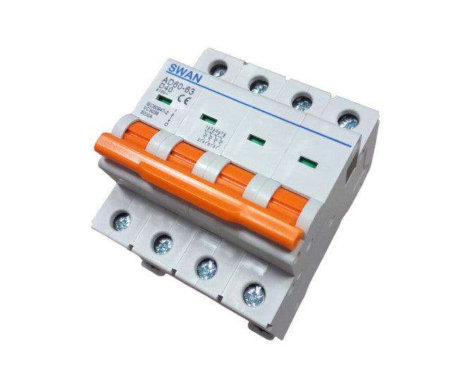 Circuit Breaker Din Rail Mount 40 A 4 P 6 Ka D Curve Cb Ad60 6440 D