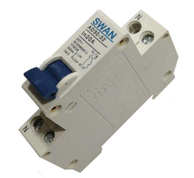 Circuit Breaker Din 25 A 1 P N 3 Ka C Curve Cb Ad30 3125+N