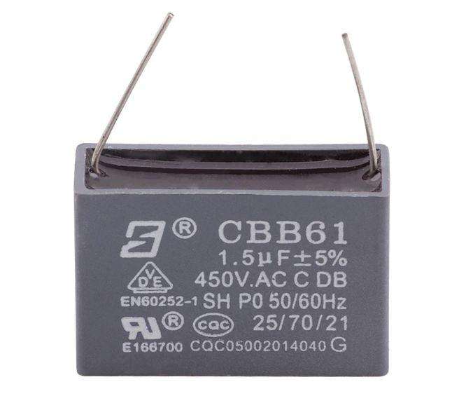 Capacitor Fan 1.5u F 250 Vac Wire Leads Cbb61 1.5 Uf/250 Vac / 210632
