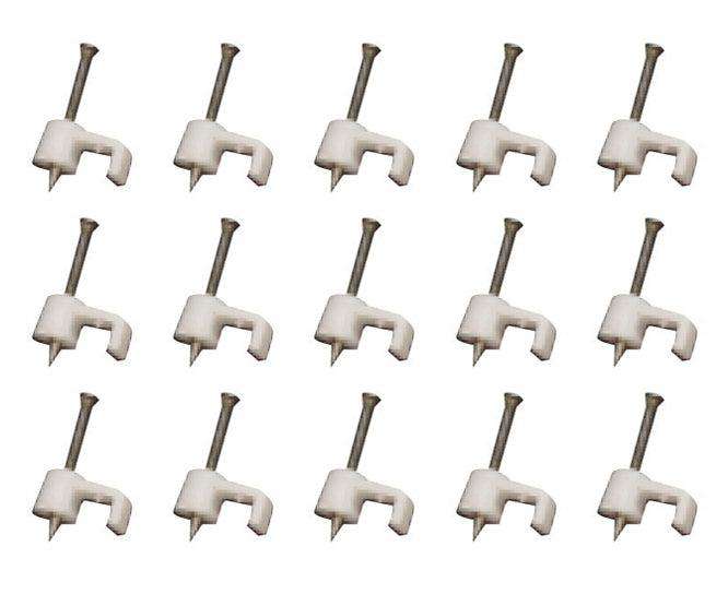 Flat Nail In Saddle 10mm White 100 P/Bag Cc F10 White